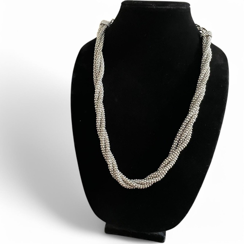 Silver Tone Rope Necklace - Picture 3 of 3